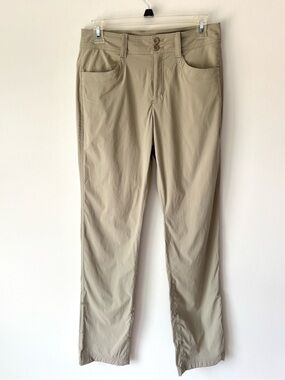 Eddie Bauer Khaki Outdoor Hiking Pant Convertible Capri Weatherproof Activewear